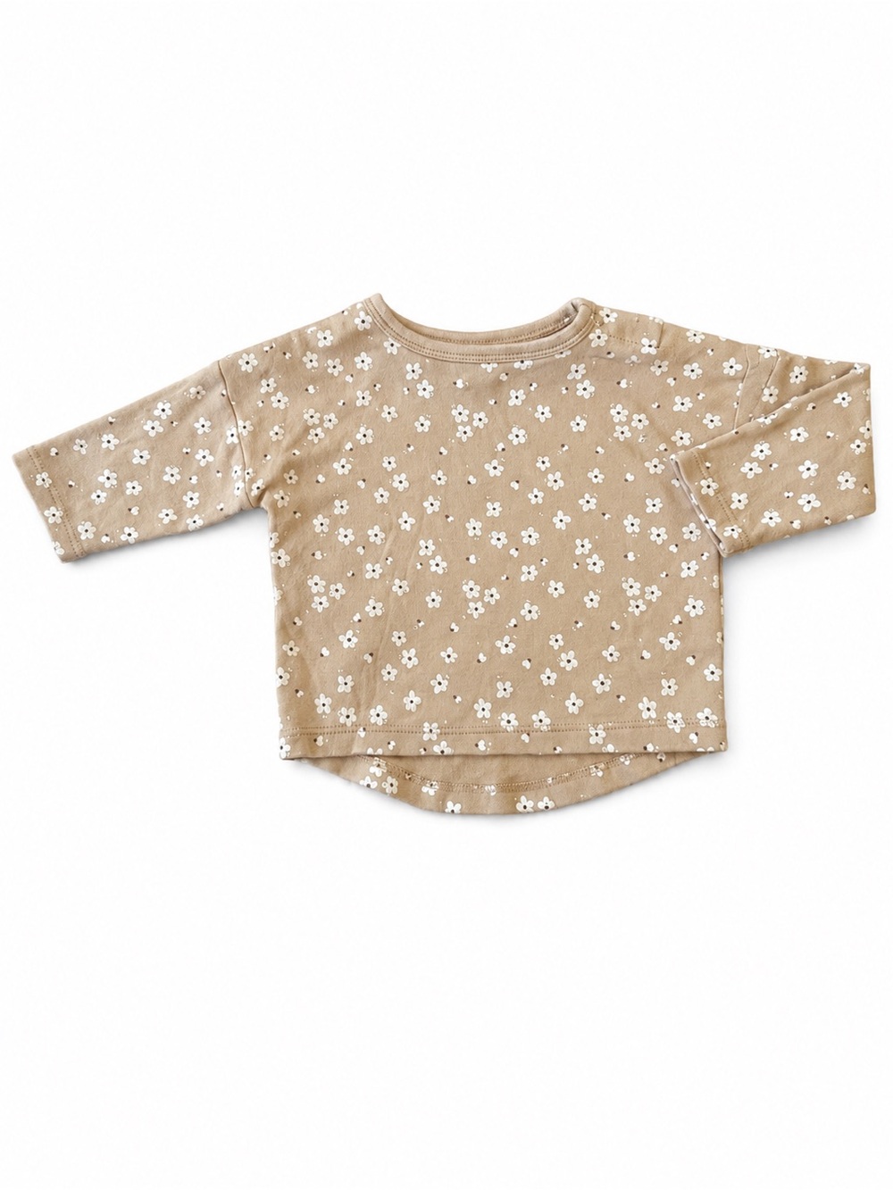 Quincy Mae Organic Cotton Daisy Long Sleeve Tee 3–6M GUC